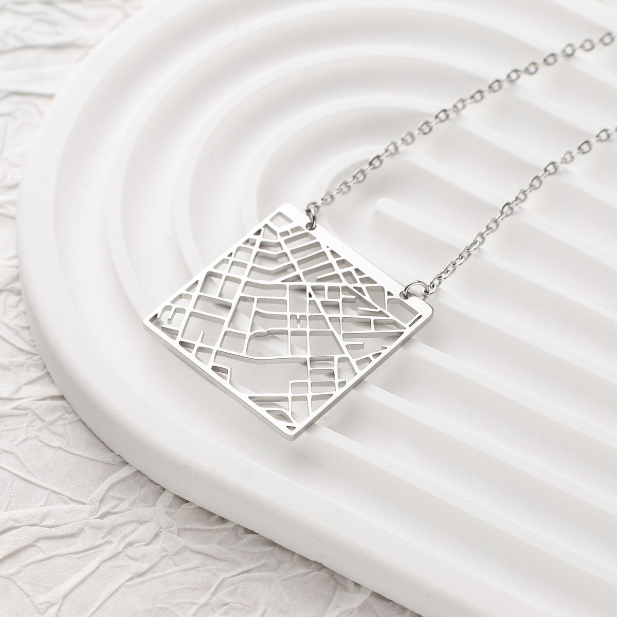 Custom Map Pendant Necklace