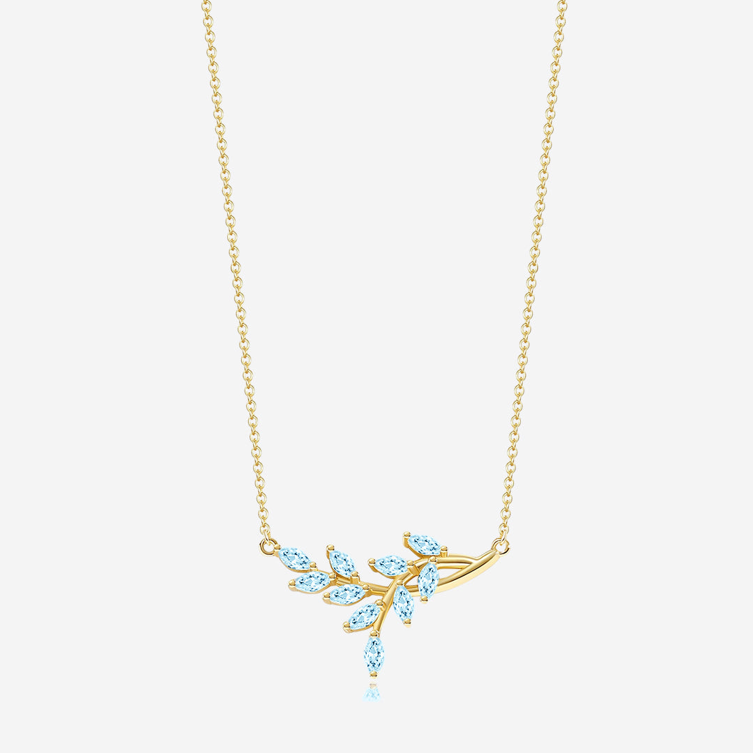Collana pendente a foglia con pietra portafortuna