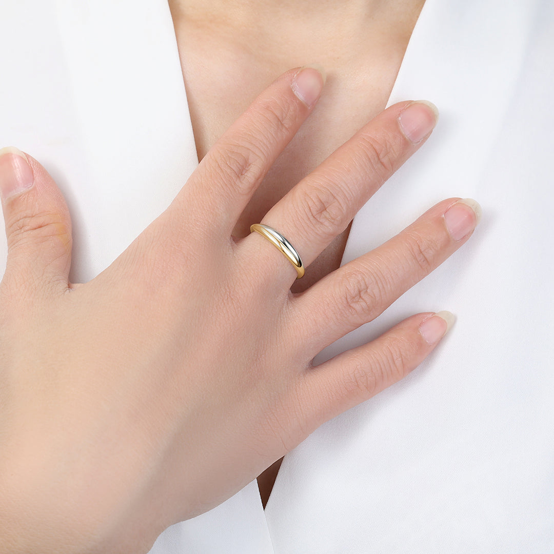 Anello incrociato in metalli misti