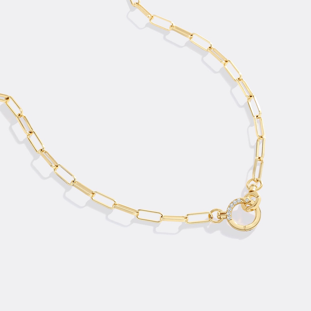 Collana con graffetta e pavé di menta