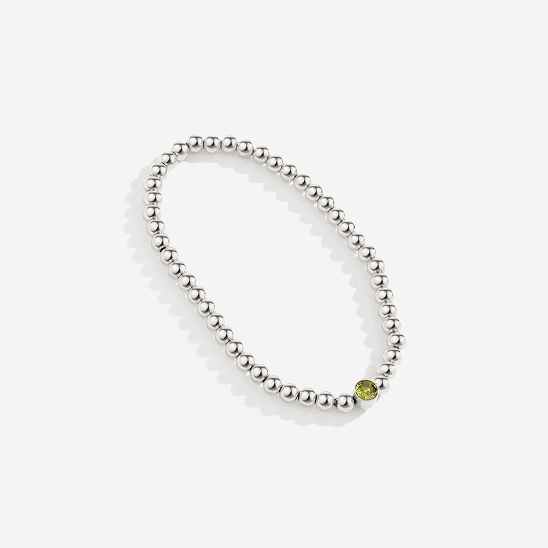 Vergoldetes Perlenarmband mit Geburtsstein