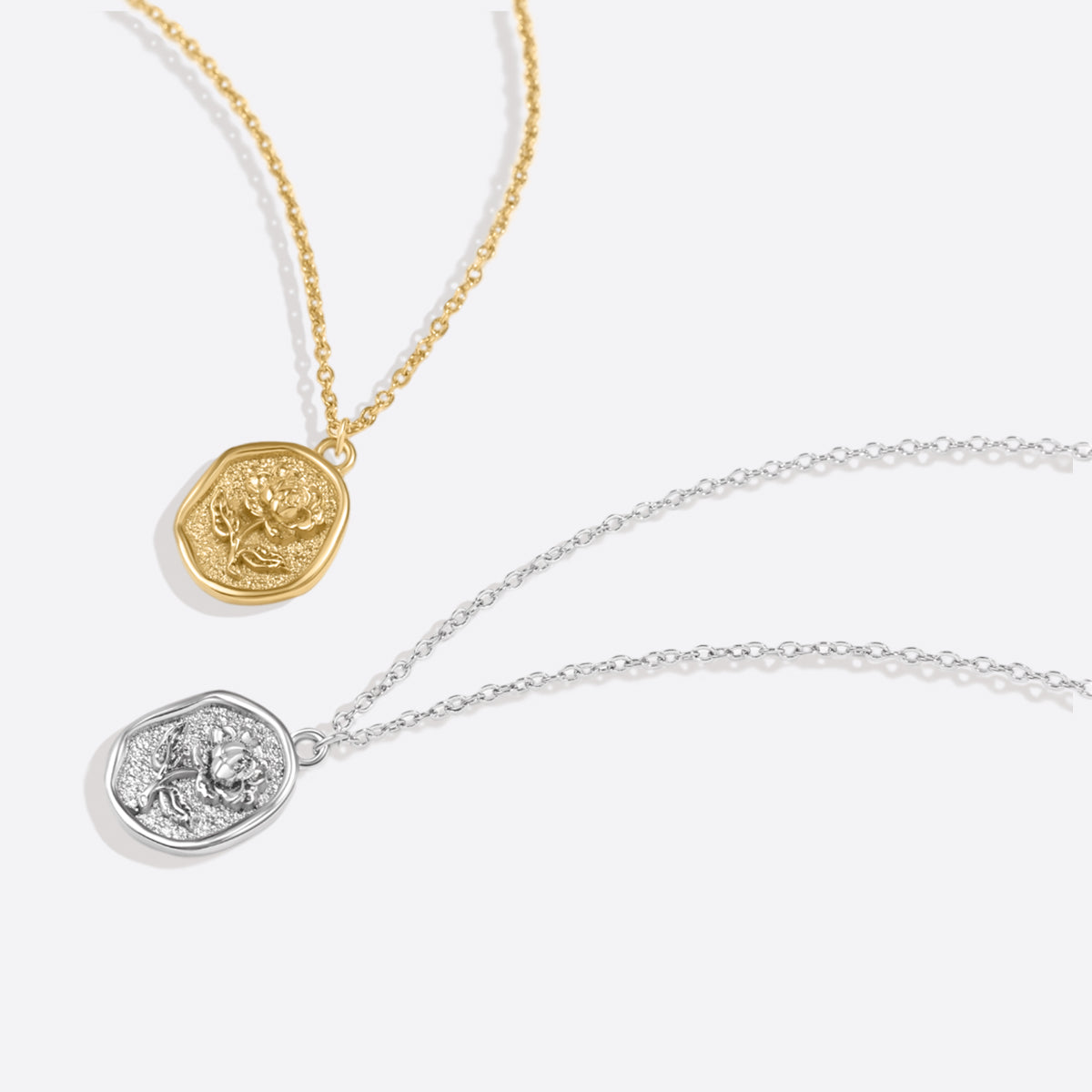 Collana Pendente Rosa Stampata