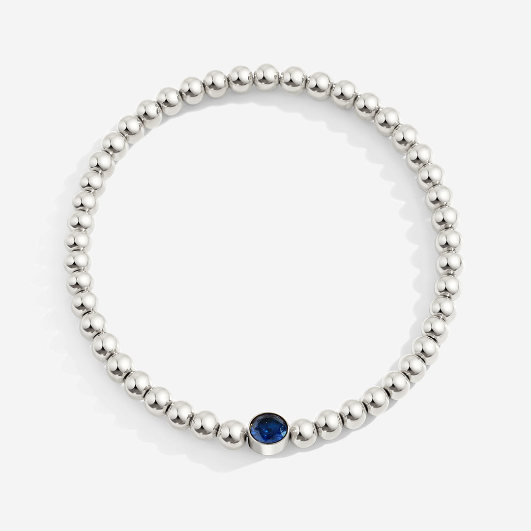 Vergoldetes Perlenarmband mit Geburtsstein