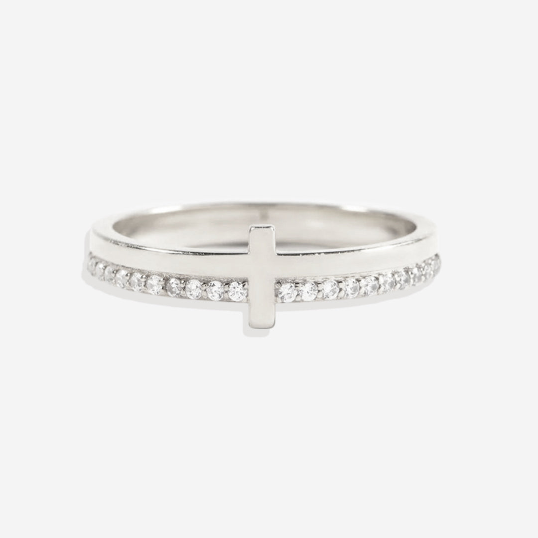 Lass Gott die Kontrolle haben Goldenes Kreuz Ring