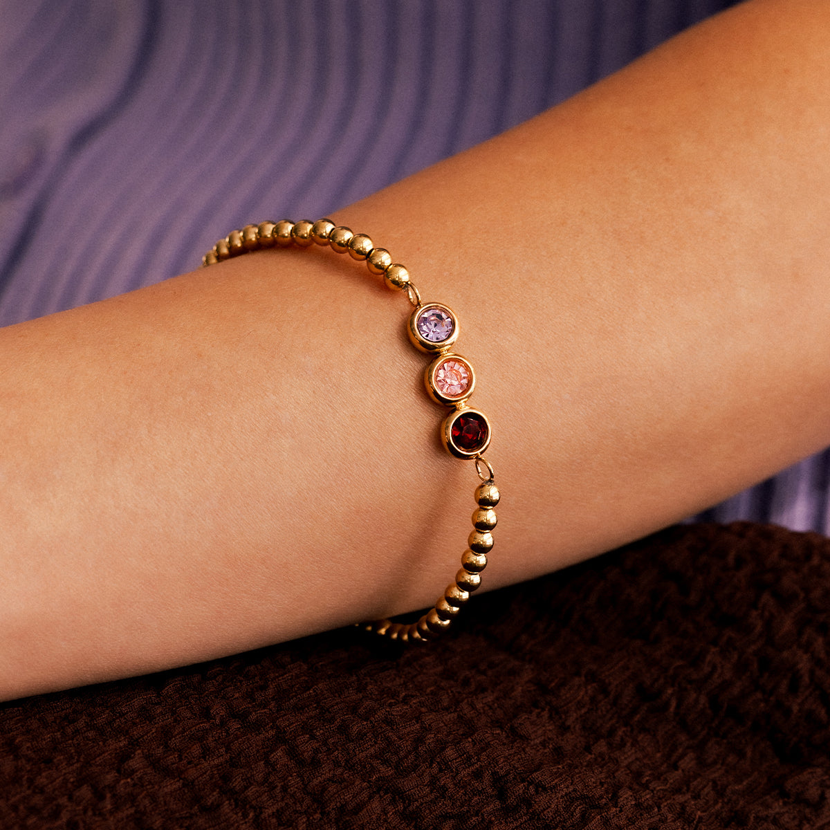 Personalisiertes Geburtsstein-Perlenarmband
