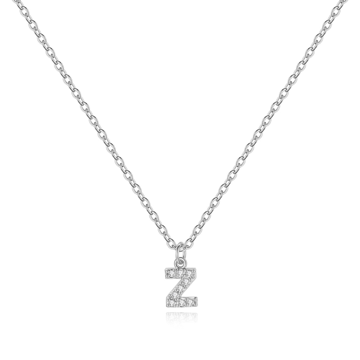 Halskette mit Initiale aus Sterlingsilber und Pavé