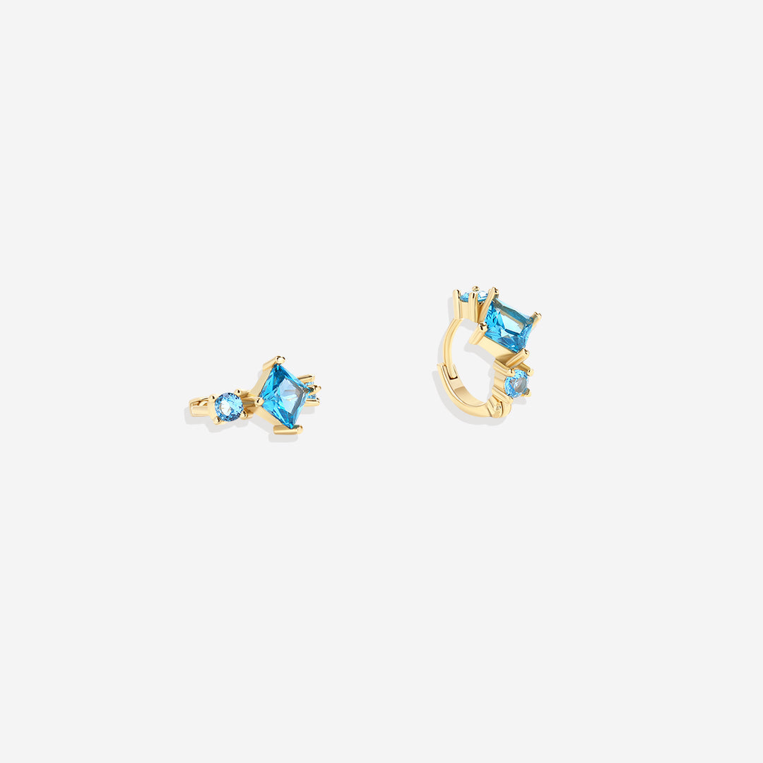 Aquamarin Huggie Creolen
