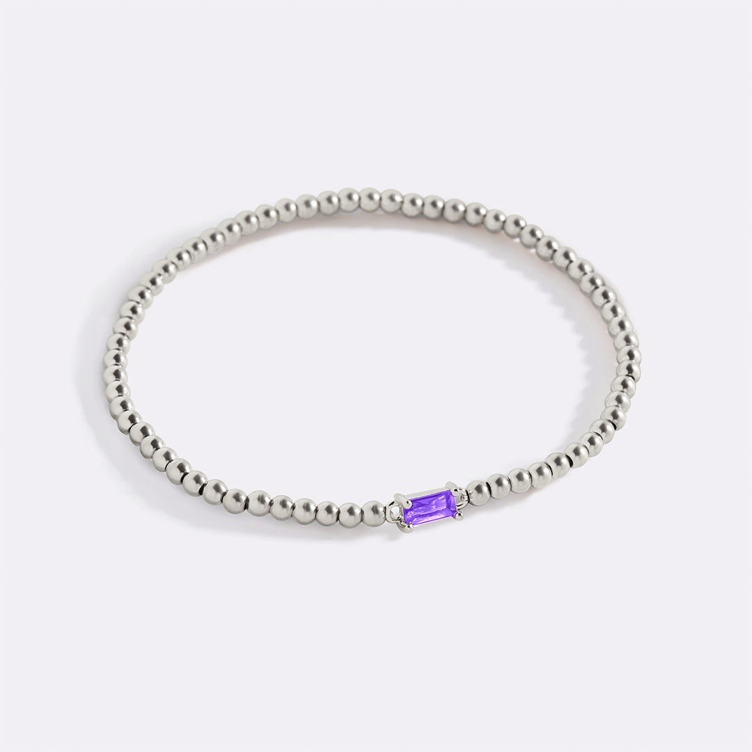 Armband aus Sterlingsilber mit Geburtssteinperlen