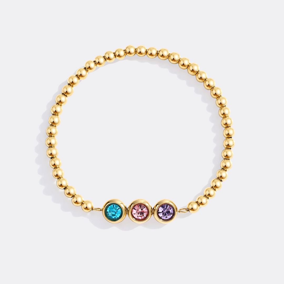 Personalisiertes Geburtsstein-Perlenarmband