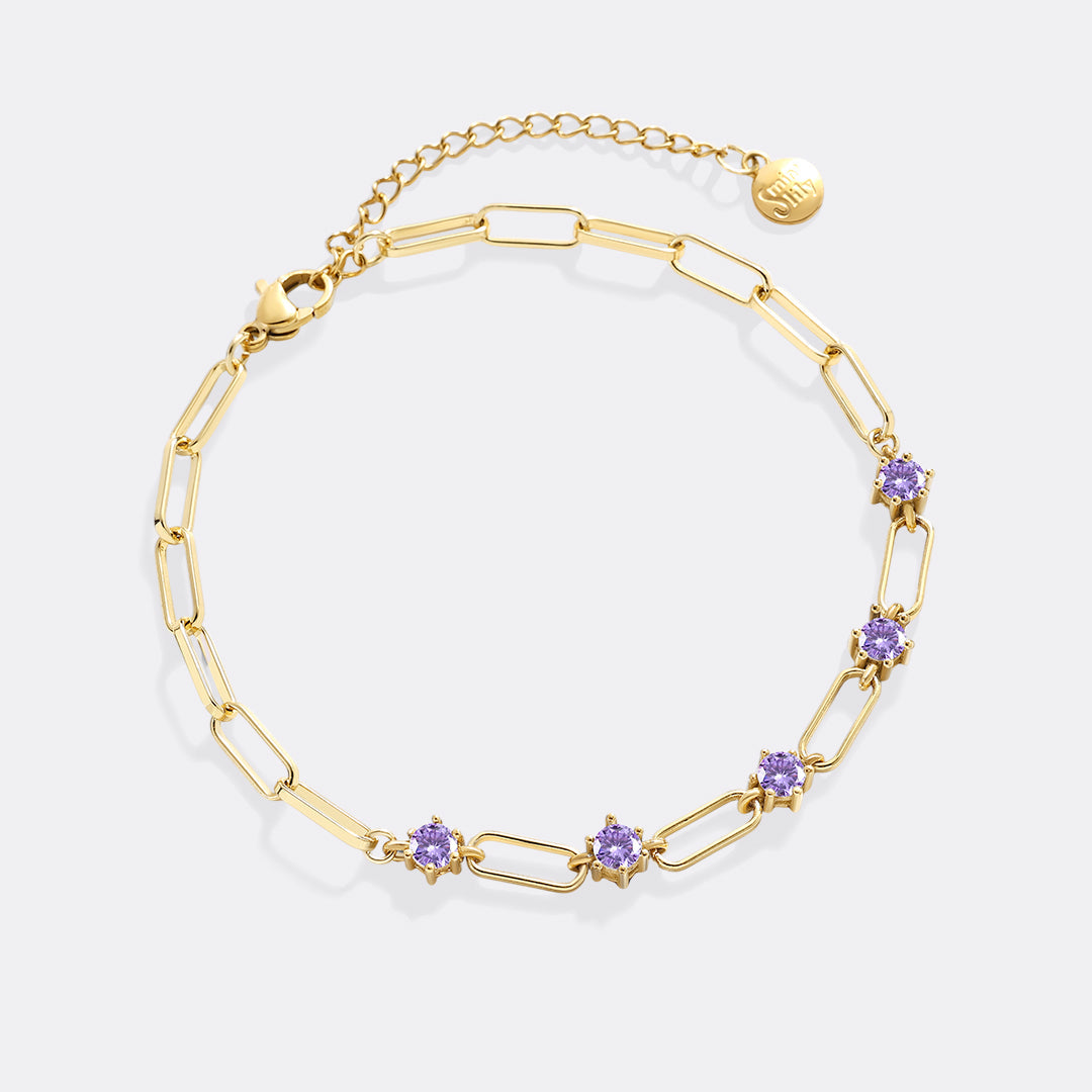 Bracciale a Graffetta con Dettagli in Pietre Preziose