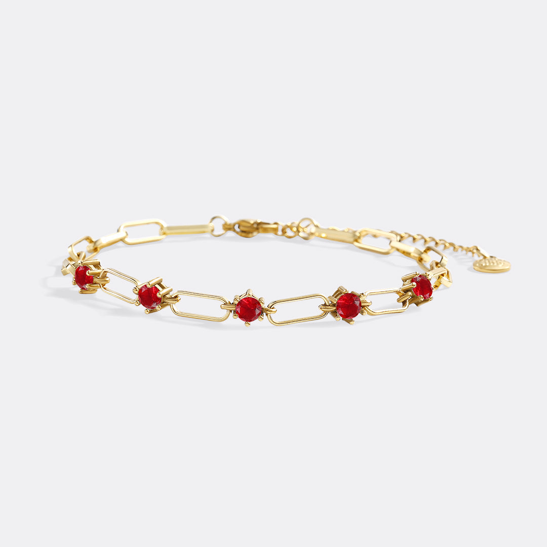 Bracciale a Graffetta con Dettagli in Pietre Preziose