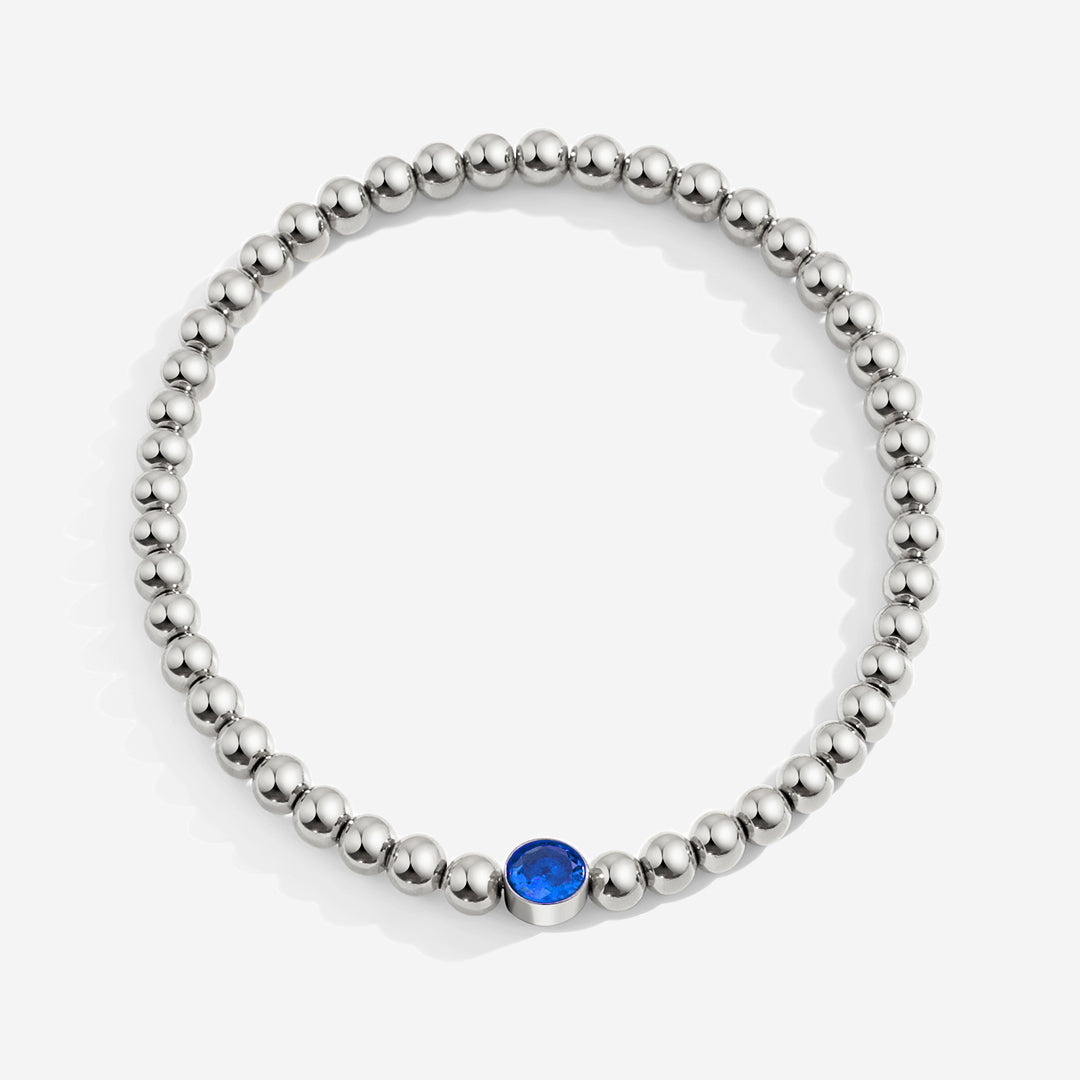 Vergoldetes Perlenarmband mit Geburtsstein