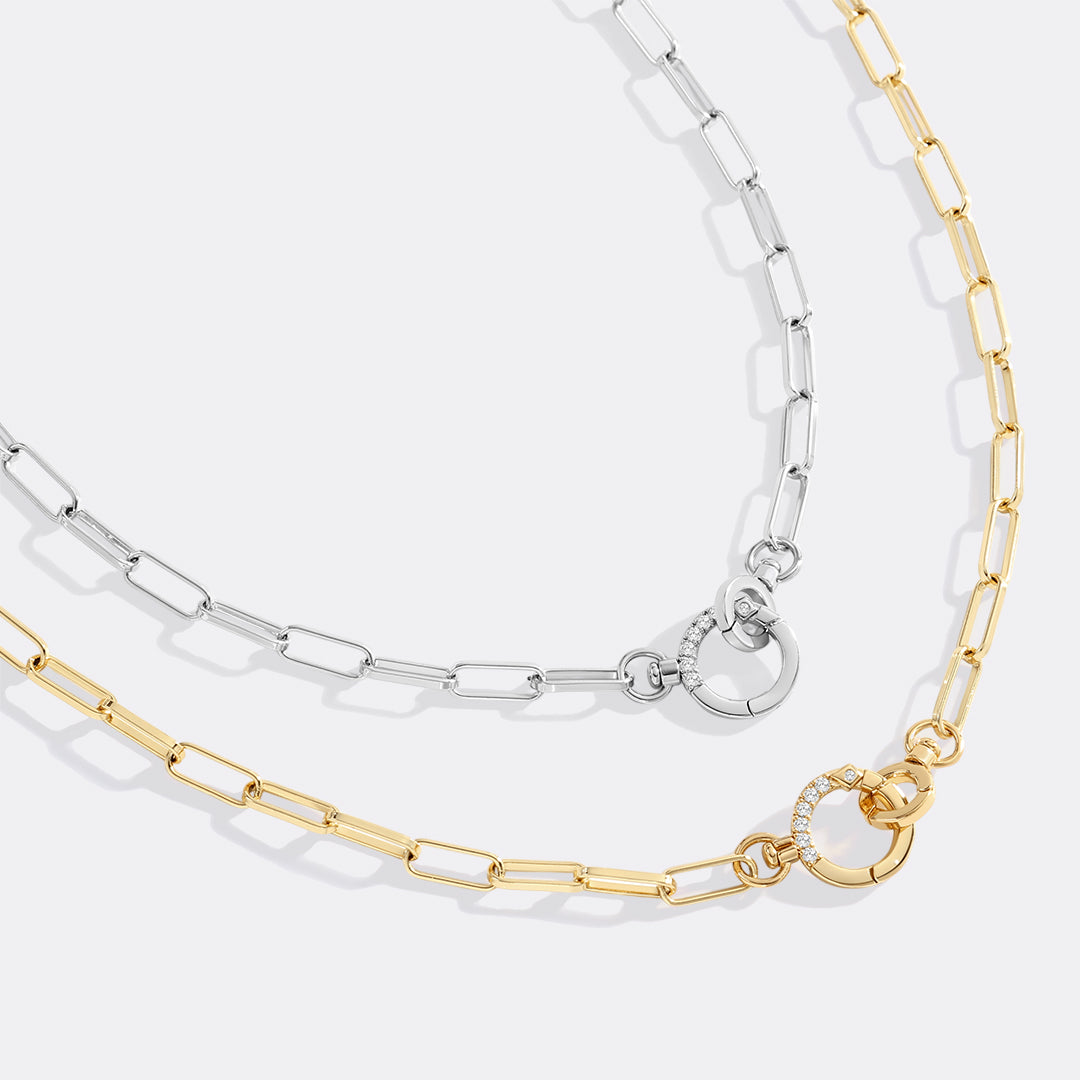 Collana con graffetta e pavé di menta
