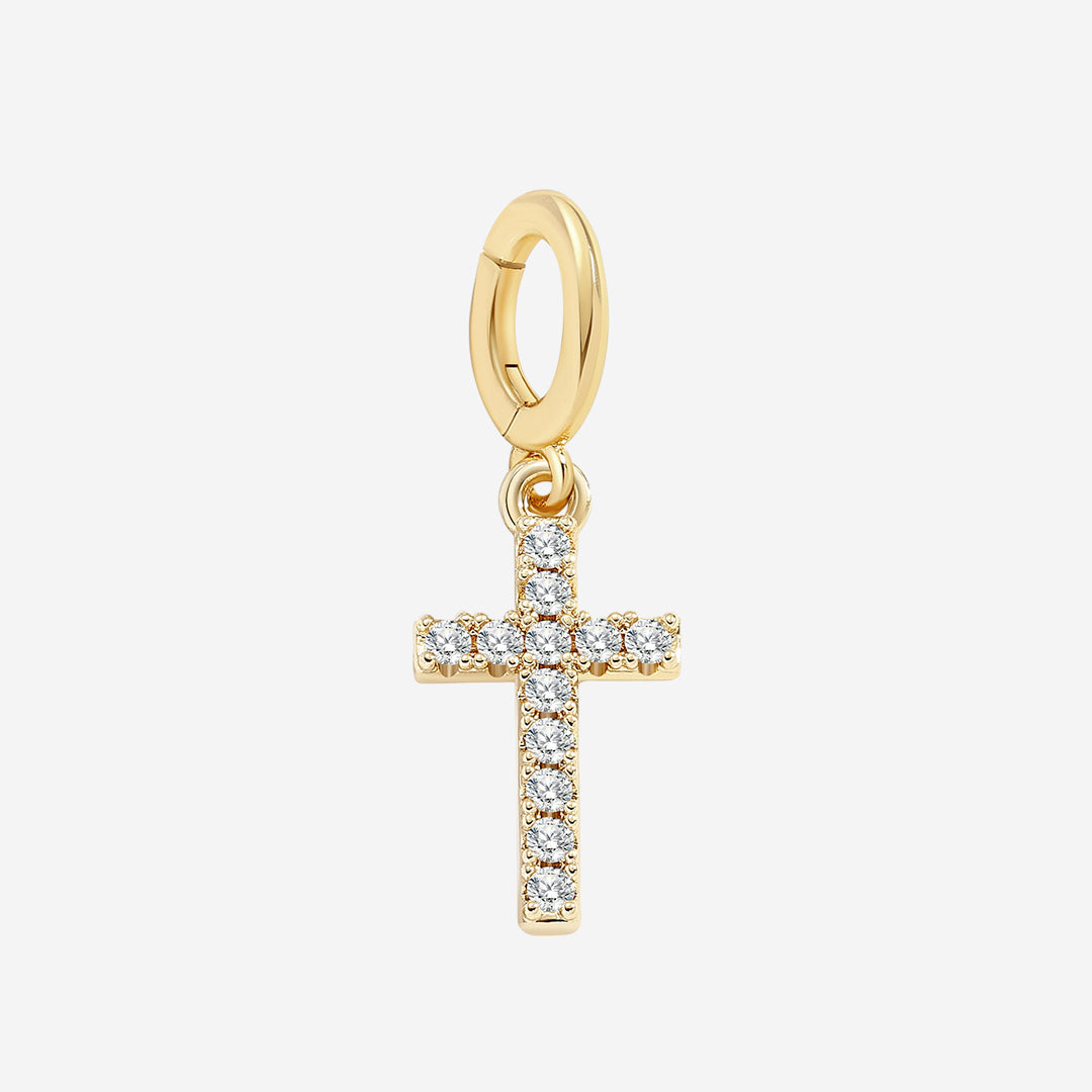 Kreuz-Charm mit Pavé