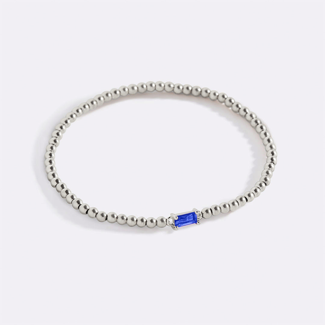 Armband aus Sterlingsilber mit Geburtssteinperlen