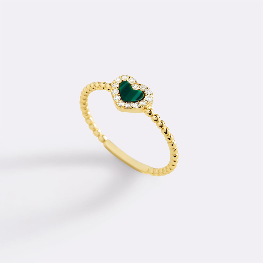 Anello a Fascia con Cuore in Gemma Minuscola