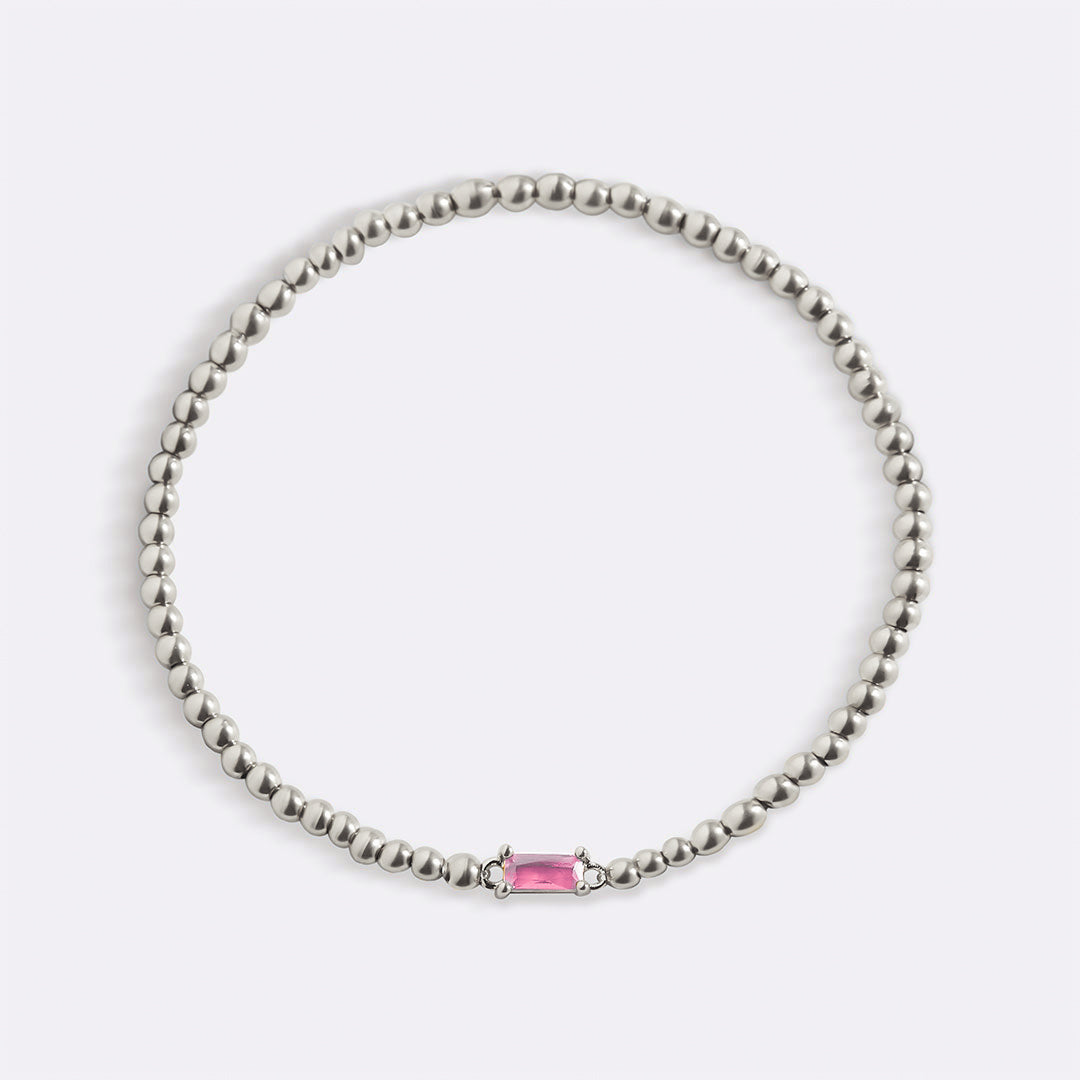 Armband aus Sterlingsilber mit Geburtssteinperlen