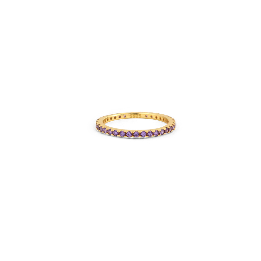 Eternity-Stapelring mit Geburtsstein Februar