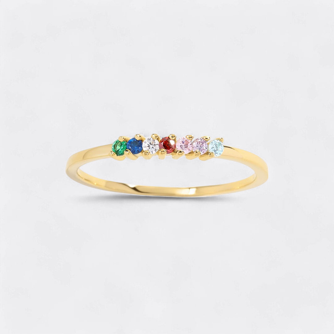 Personalisierter zierlicher Geburtssteinring