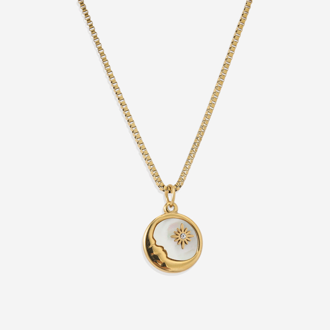 Collana con Ciondolo Luna in Madreperla