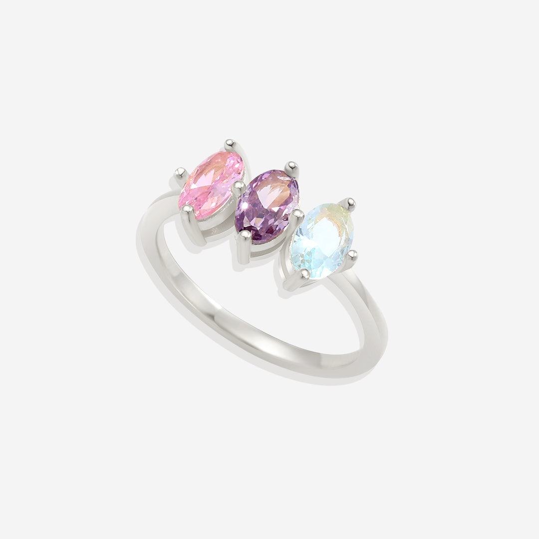 Geburtsstein-Ring im Marquise-Schliff