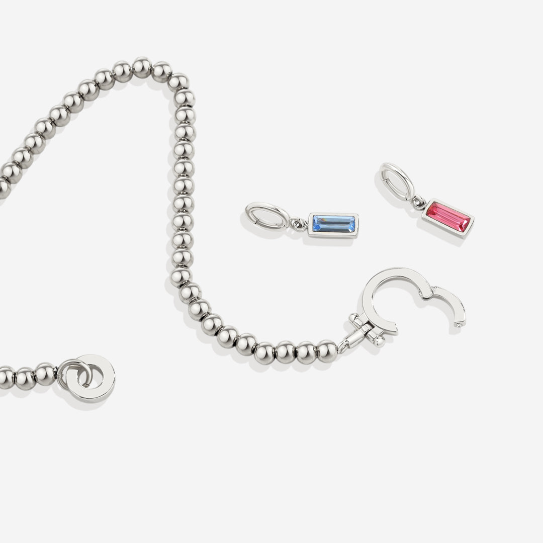Minzfarbenes Perlen-Geburtsstein-Charm-Armband