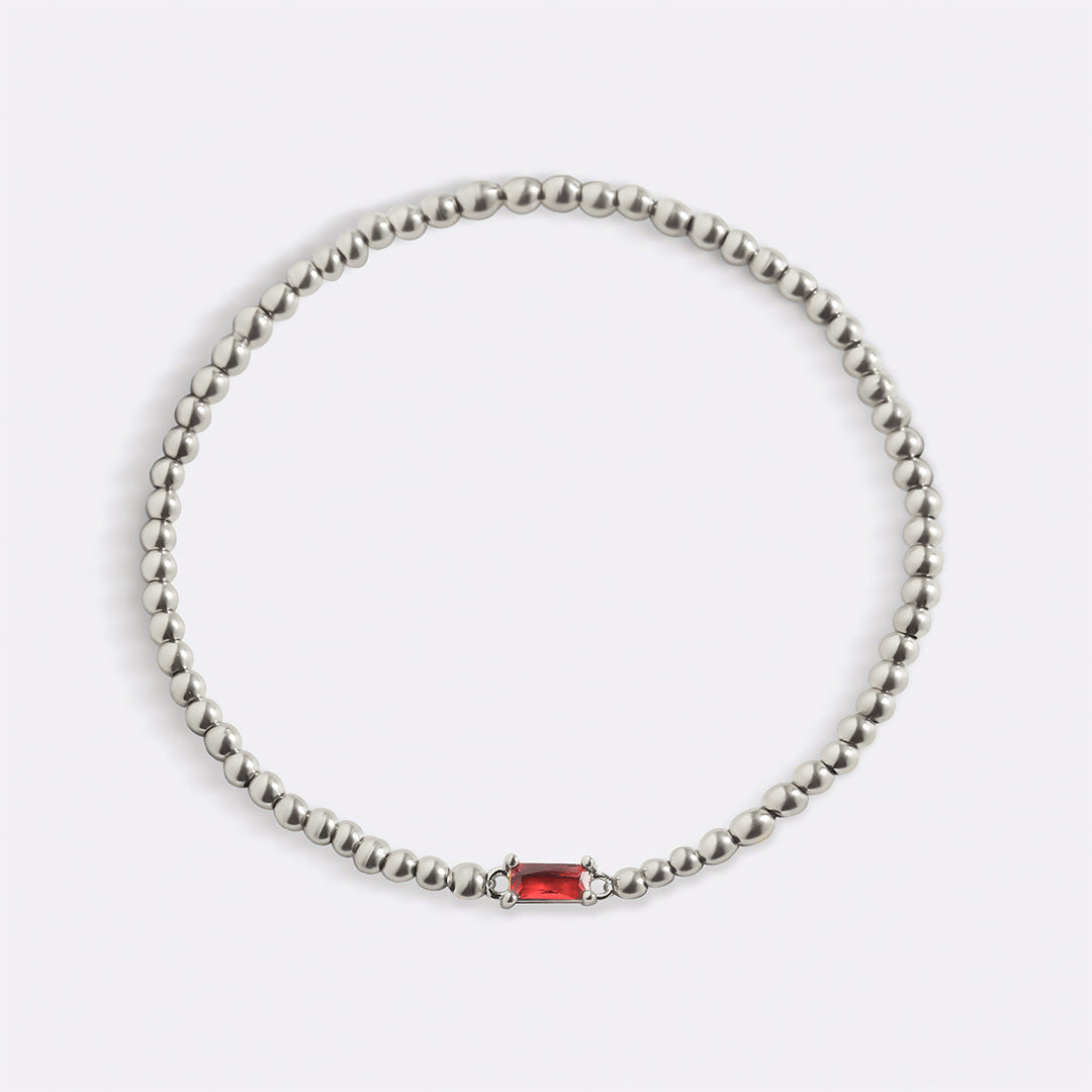 Armband aus Sterlingsilber mit Geburtssteinperlen