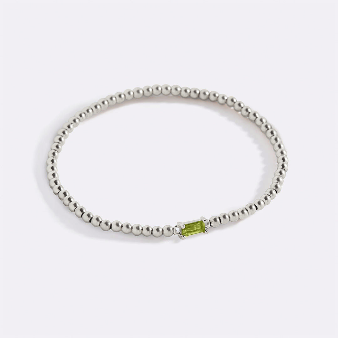 Armband aus Sterlingsilber mit Geburtssteinperlen