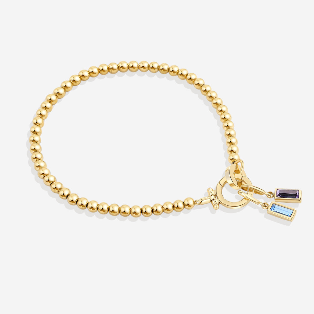 Minzfarbenes Perlen-Geburtsstein-Charm-Armband