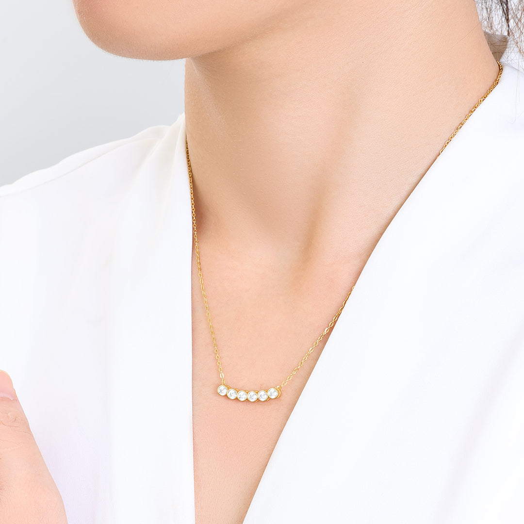 Klassische Lünettengefasste Diamantkette