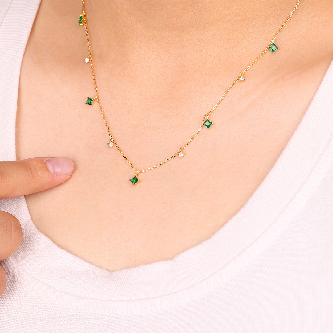 Collana con Smeraldi Taglio Principessa