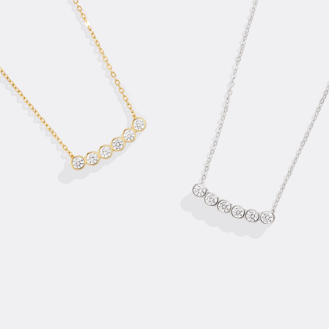 Klassische Lünettengefasste Diamantkette