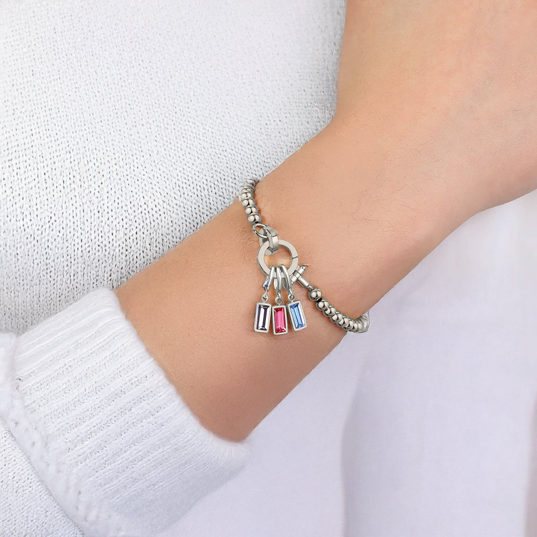 Minzfarbenes Perlen-Geburtsstein-Charm-Armband