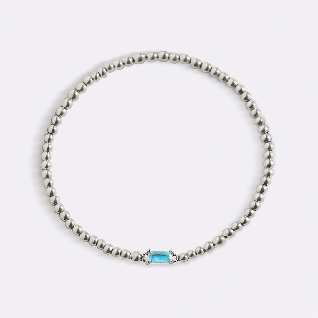 Armband aus Sterlingsilber mit Geburtssteinperlen