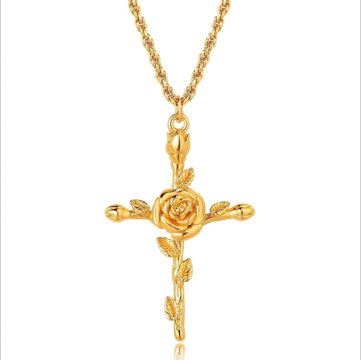 Collana con Pendente Croce Floreale