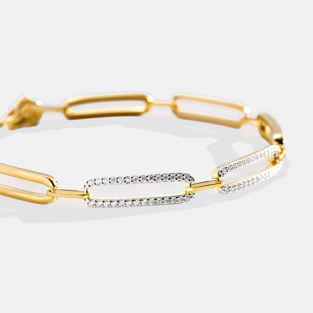 Bracciale a catena con diamanti pavé