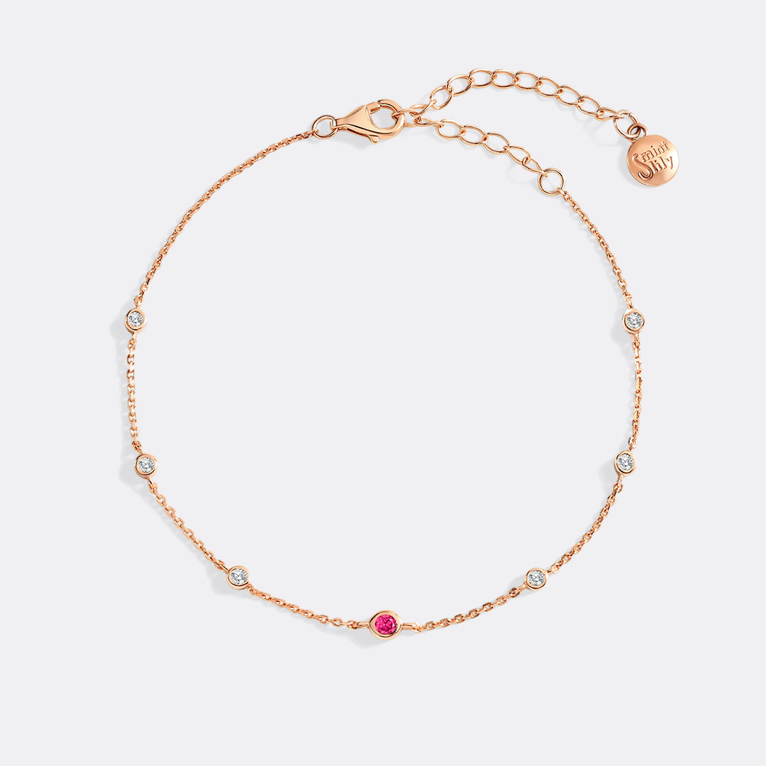 July Birthstone Station Bracelet