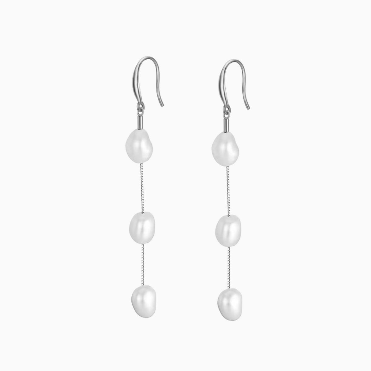 Freshwater Pearl Drop Earrings in 925 sterling silver
