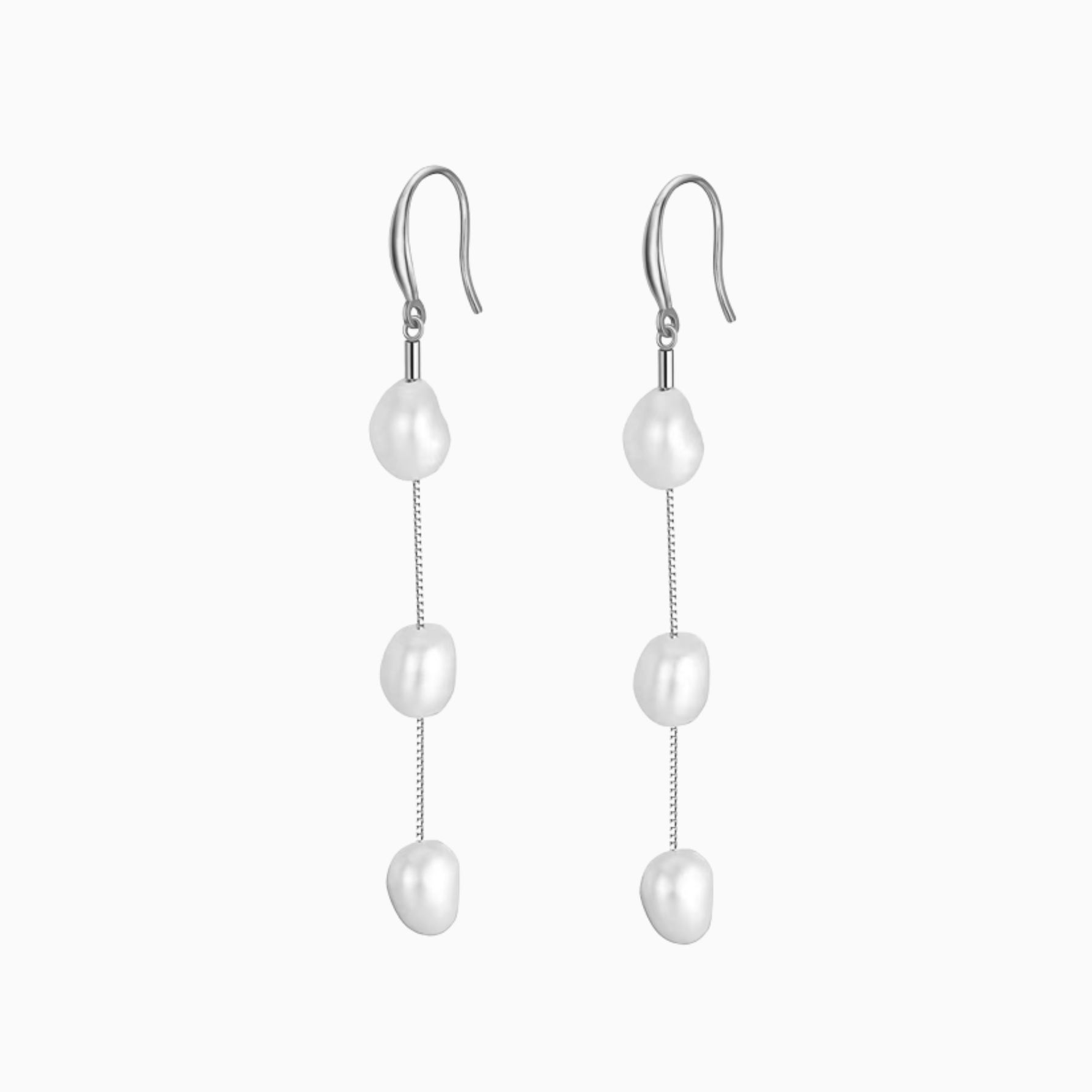 Freshwater Pearl Drop Earrings in 925 sterling silver