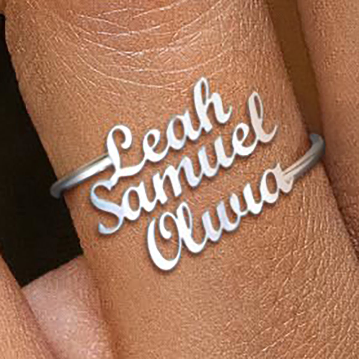 Triple Name Ring in 925 sterling silver