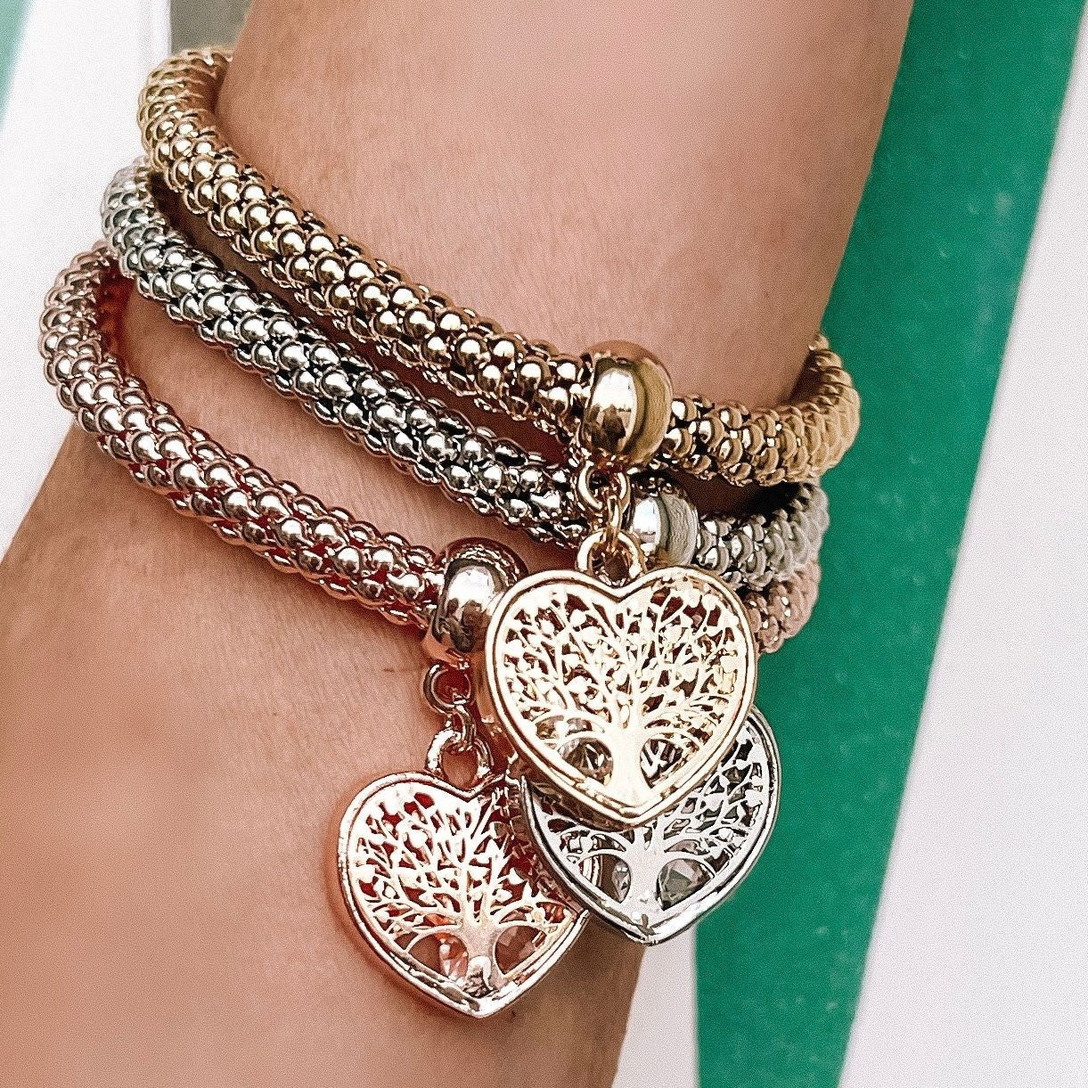Albero della Vita - Bracciale con ciondolo a cuore in edizione limitata