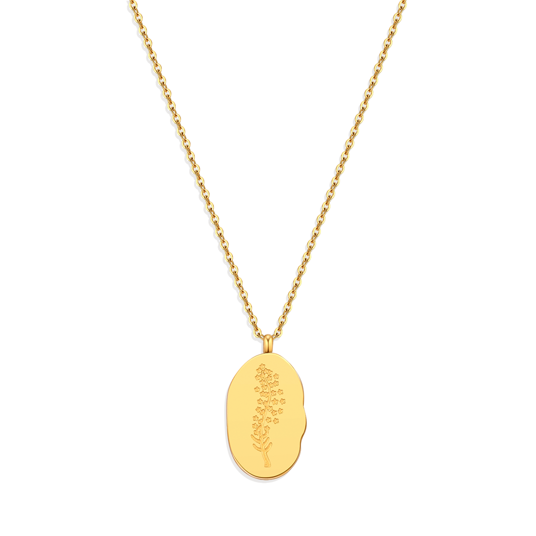 Gold Birth Flower Pendant Necklace — Vanny Jewels