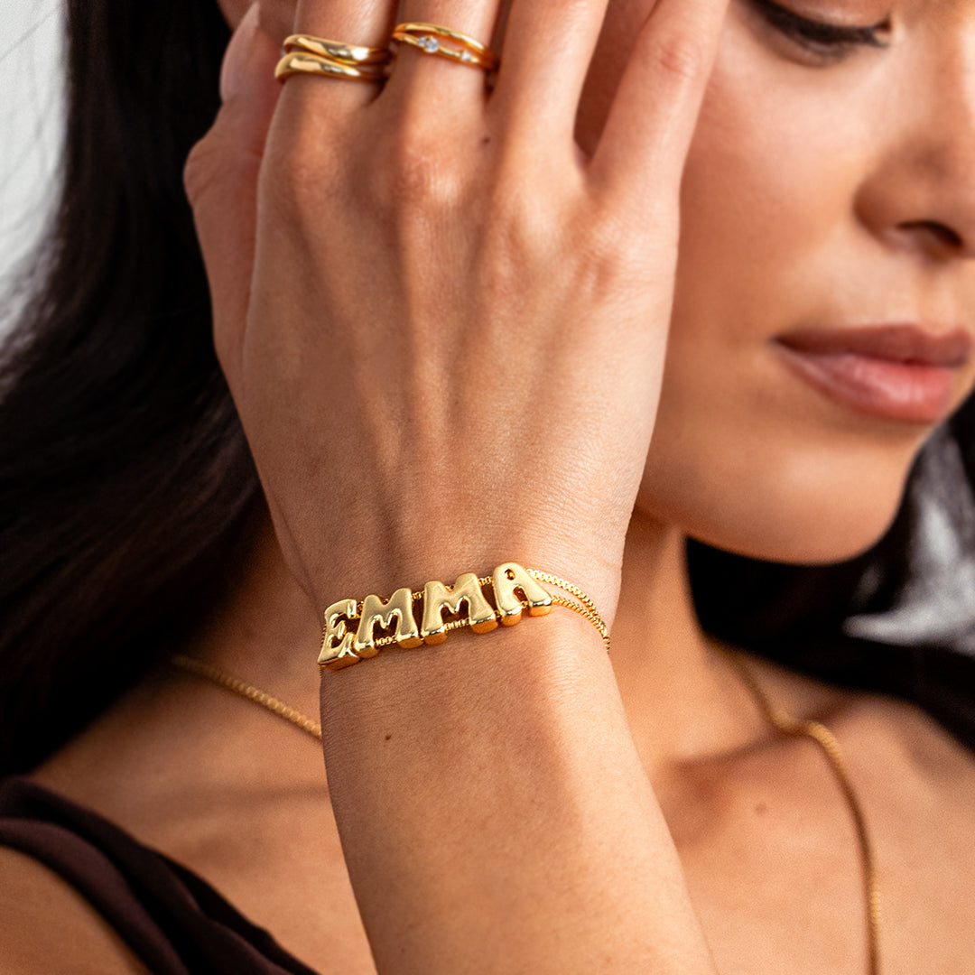 Bracciale con nome regolabile a catena Groovy