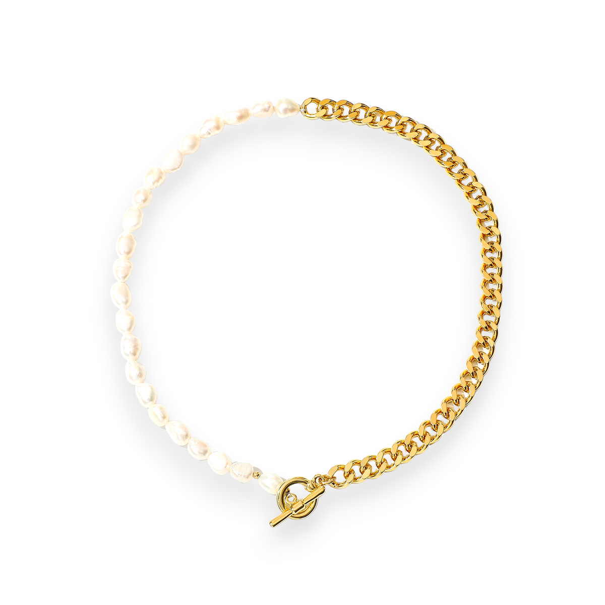 Perlenkette mit teils Kette