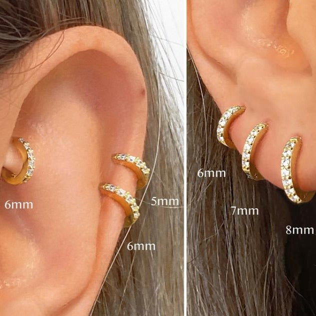 Pave Huggie Hoop Earrings