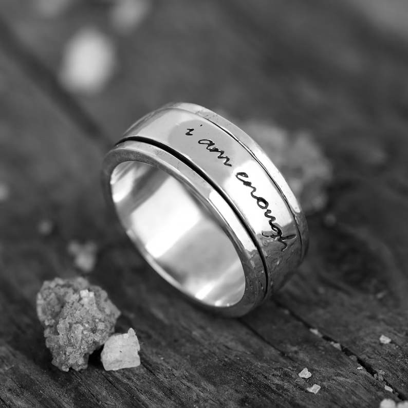 I am Enough Spinning Fidget Ring