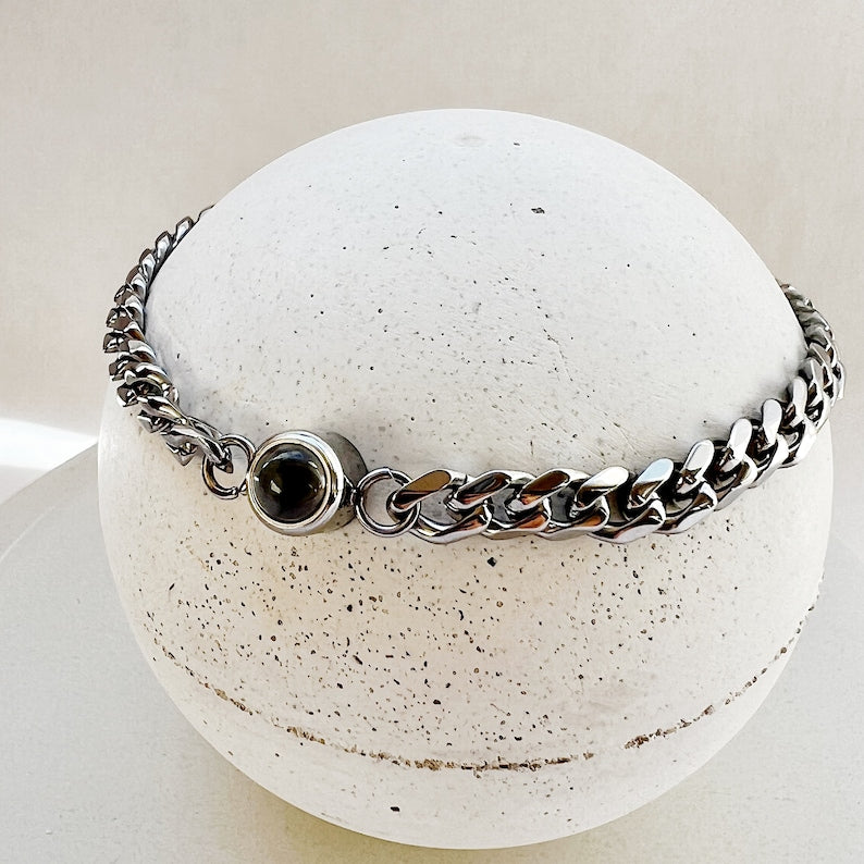 Kubanische Gliederkette mit Foto-Armband