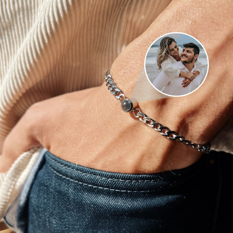 Kubanische Gliederkette mit Foto-Armband