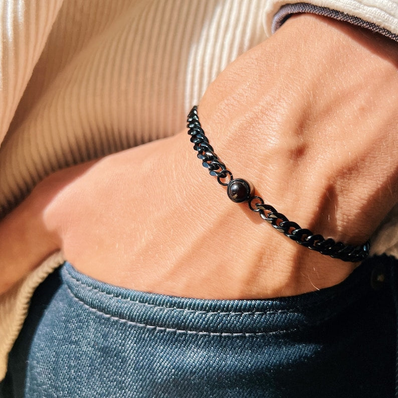 Kubanische Gliederkette mit Foto-Armband