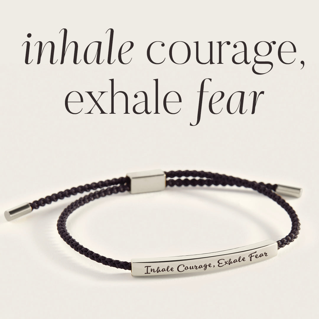 Inhale Courage, Exhale Fear Inspire Bracelet in 925 Sterling Silver — Vanny Jewels